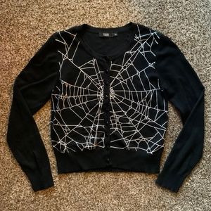 Banned Apparel Black White Cobweb Cardigan